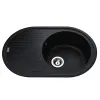 Гранітна мийка Globus Lux OHARA 770х500-А0001, чорний металік- Фото 1